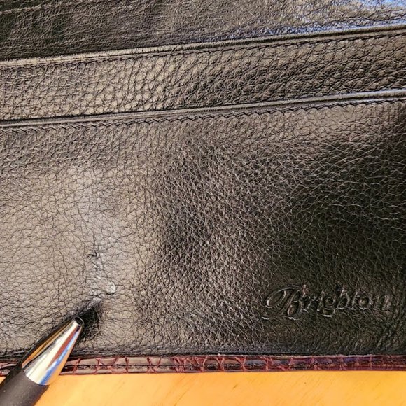 Brighton Wallet Brown Croc Embossed Leather - Picture 4 of 11